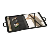 Mallette de dessin Carchivo PP gaufré avec fermeture éclair ASA Poches et bandoulière A1 Noir