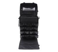 Mallette de maquillage 2 en 1 noire à roulettes avec tiroirs pour le rangement de produits cosmétiques et produits de beauté, Noir , Classique