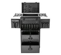 Mallette de maquillage à roulettes avec 2 tiroirs et 2 serrures par mot de passe - Mallette à outils de coiffure pour maquilleurs professionnels, stylistes de cheveux, artistes de manucure