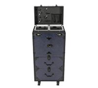 Mallette de maquillage à roulettes avec 4 roulettes universelles - Mallette de manucure verrouillable - Construction en aluminium et ABS - Convient pour les maquilleurs et les coiffeurs