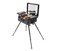 Mallette de maquillage à roulettes avec éclairage et miroir, 55,8 cm, à roulettes, pour le maquillage, avec miroirs et organiseur, 8 pièces de 5 W, lampes LED, miroir, pieds réglables