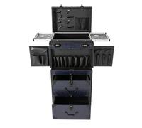 Mallette de maquillage à roulettes avec serrures à combinaison et serrures à clé, 38 x 25,5 x 82 cm, pour artistes de maquillage