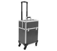 Mallette de maquillage à roulettes verrouillable pour voyage, cosmétologue, coiffeur