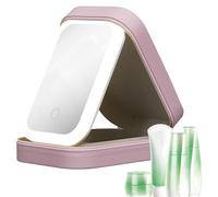 Mallette de maquillage - Organisateur de maquillage portable étanche à la poussière | Boîte de maquillage réglable Mallette de maquillage cosmétique de maquillage lumineuse avec miroir Boîte de