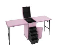 Mallette de maquillage professionnelle à roulettes - Grande mallette de maquillage portable - Avec tiroirs et serrure - Pour maquilleurs, esthéticiens