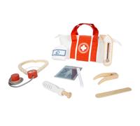 Small Foot Design – Mallette de médecin 12760 – Set de jeu 9 pièces, dès 3 ans – Rouge