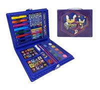 Mallette de peinture pour enfants Sonic, ensemble de 65 pièces de peintures et fournitures de bureau, kit de dessin et peinture