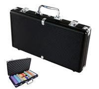 Mallette De Poker En Aluminium - 300 Chipbox Noir Avec Arrondis - Métal 15.3x8.26x2.75in | Entertainment Emballage Pratique | Vitrine Dure Mat Pour Collecter - Et Stockage Gesc