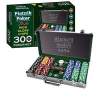 Piatnik Mallette de poker – Set de 300 jetons professionnels – Coffret métal avec accessoires