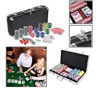 Mallette de poker Texas Hold'em 500 jetons Aufun en aluminium noir avec 2 jeux de 54 cartes
