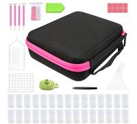 Mallette de rangement d'art en strass - Boîte de rangement pour art en strass, boîte de rangement résistante aux chocs - Organisateur d'artisanat portable, accessoires de peinture strass et outils