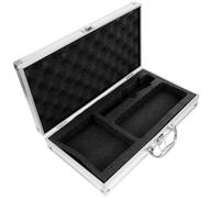 Mallette de Rangement en Aluminium pour Microphone sans Fil, Poignée | Coque Rigide Argentée Résistante à L’eau, Mousse Intérieure, Grand Espace, Protection Poussière et Rayures