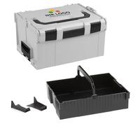 Mallette de rangement L-BOXX 238 taille 3 gris avec insert suspendu noir | Coffret empilable personnalisable pour outils | Boîte à outils en plastique robuste