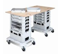 Mallette de rangement modulaire L-BOXX | Organisateur empilable avec tiroirs et roulettes | Boîte de rangement outils compatible Bosch Sortimo