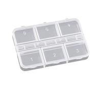 Mallette de rangement multifonctionnelle transparente avec 6 sections pour ongles, accessoires, papeterie, rangement léger