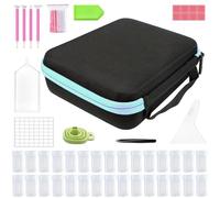 Mallette de rangement pour boîte d'art en strass, boîte de rangement pour peinture à strass - Boîte de rangement pour bijoux résistante aux chocs, boîte d'artisanat, strass portable et outils