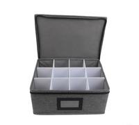 Mallette de rangement pour verres à whisky en tissu Oxford robuste avec 12 compartiments séparés (7,6 x 7,6 cm), sac de protection empilable avec double fermeture éclair et poignées de transport pour