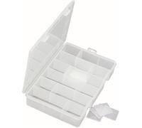 Viso Mallette de rangement O300 – Plastique transparent, séparations variables, 18 compartiments
