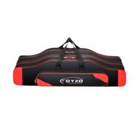 Mallette de transport de canne à pêche portable, 2/3/4 couches étanche, étui à outils pour canne à pêche, robuste et fiable, adapté pour les activités de plein air et les voyages, Noir/rouge-triple