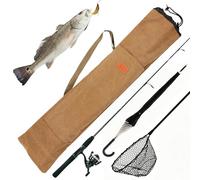 Mallette de transport pliable pour canne à pêche - Sac de transport portable pour pêcheur, débutant, extérieur, lac, mer, rivière, bateau, banc, camping, voyage, 140 cm, Siehe Beschreibung, Voir