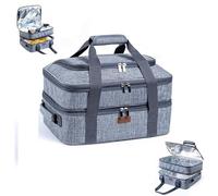 Mallette de Transport pour cocotte, Double Isolation avec Doublure en Aluminium, fourre-Tout Portable à Fermeture éclair Facile pour Chaud ou Froid, pour Pique-Nique, 39,4 x 27,9 x 20,3cm