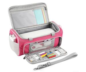 Mallette de transport pour machine de découpe Cricut Joy Xtra Smart en nylon avec poignée ergonomique résistante aux éclaboussures (rose)