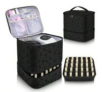 Mallette De Transport Pour Vernis À Ongles À Double Couche Noir