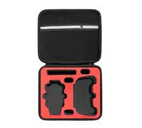 Mallette de transport rigide et portable - Boîte de rangement carrée noire pour 3 accessoires, Intérieur rouge