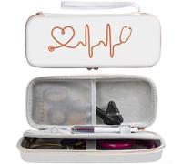 Mallette de transport rigide pour stéthoscope avec matériau PU et rembourrage EVA pour une utilisation efficace de l'espace intérieur (blanc)