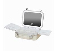 Mallette de vanité Moderne avec Conception d ' Aile boîte de Rangement cosmétique lumières LED conteneur de cosmétiques en Miroir boîte de Maquillage en Miroir Conception Portable