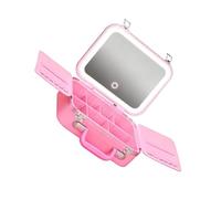 Mallette de vanité Moderne avec Conception d ' Aile boîte de Rangement cosmétique lumières LED conteneur de cosmétiques en Miroir boîte de Maquillage en Miroir Conception Portable
