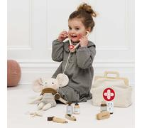 Le Toy Van Mallette vétérinaire en bois FSC Petit Jour – Kit médical 10 pièces 3+ ans, blanc