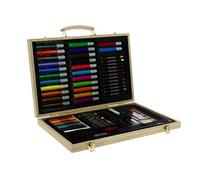MALLETTE DESSIN/PEINTURE 82PCS - - Bois clair