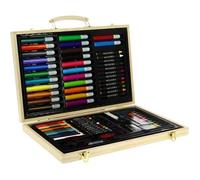 MALLETTE DESSIN/PEINTURE BOIS 82 PIÈCES NATUREL - AKOR