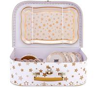 Ulysse Dinette Mallette Chat pour enfant Métal Blanc et doré 13 pièces