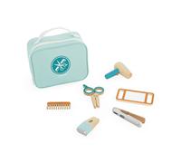 Janod - Mallette du coiffeur J06549 - 6 accessoires en bois, certifié FSC, peinture à l'eau, dès 3 ans