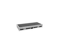 Mallette EC-B252 avec poignée de transport noir,argent bois, aluminium