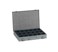 Allit Caisse à outils en métal 18 compartiments avec plateau en plastique amovible Gris