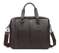 Mallette en cuir véritable pour ordinateur portable, sac de bureau pour hommes, porte-documents, grand sac à main en cuir de vache, Noir , Taille unique