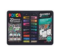 Posca – Malette de 20 feutres Doodle Art – PC1-1M / PC3M / PC5M