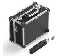 Mallette en PVC 32x23x16cm Verrouillable Bords renforcés Cadre en Aluminium Valise de rangement Outils DVD Box