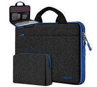 Mallette Fine pour Ordinateur Portable 13"-14" avec Petite Sacoche, pour MacBook Pro 14" M3 M2 M1 2024-2021, Tous les Modèles 13,3" MacBook Air/Pro, XPS 13/14, la Plupart des PC 13"-14",Noir-bleu