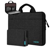 Mallette Fine pour Ordinateur Portable 13"-14" avec Petite Sacoche, pour MacBook Pro 14" M5 M4 M3 M2 M1 2025-2021, Tous les Modèles 13,3" MacBook Air/Pro, XPS 13/14, la Plupart des PC 13"-14",Noir