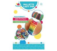 FLYPOP'S Mallette d'élastiques 038659 – 2400 multicolores DIY loisirs créatifs à partir de 5 ans