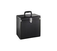 Hama Mallette pour vinyles LP 50 – Aspect alu, 50 disques, verrouillable – Noire