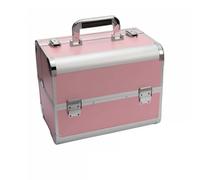 Mallette Maquillage avec Plateaux, Argent Rose