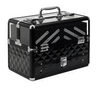 mallette maquillage HOMCOM Aluminium 30x18x22cm Noir
