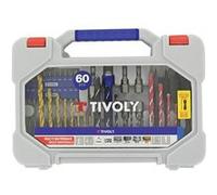 Mallette MIXTE 60 Pièces TIVOLY Forets 2EN1 BETON ET CARRELAGE Pour Perceuse et Visseuse G