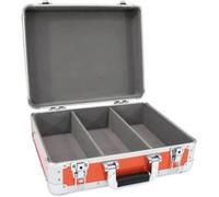 Mallette Omnitronic CD-Case ALU Digital-Booking avec poignée de transport rouge, argent aluminium, caoutchouc, Mousse