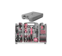 Mallette Outils 56 Pièces Rose, Marteau/Tournevis/Clés, Boîte Rangement Usage Domestique/Pro